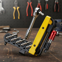 Rapid-Swap Ratchet Wrench with Bit Storage Reversible Cycle Repair Tool Bidirectional Bike Multi-Tool Lightweight for Trail Rides