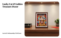 Dimensional Fortunate Cat Frame Good Luck Attraction Beckoning Cat Decoration Maneki-Neko Paper Art Great Gift Notion House