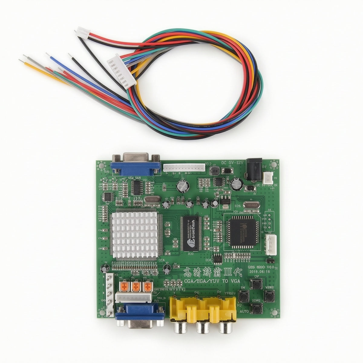 Printed CGA VGA Converter Board Tactile CGA to VGA Converter Bidirectional Arcade Monitor Adapter Board Compact for Hobbyists