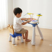 Piano Toy Early Learning Multifunction Keyboard Toy Educational Kids Keyboard with Drum Pads for Beginners, Young Children, Gift Giving