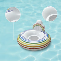 Pool Lounger with Backrest Rainbow Mesh Pool Lounger Inflatable Recliner Comfortable Cooling for Adults, Beach, Lake