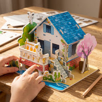 3D Paper Puzzle DIY Miniature House Model Kit Educational Gift Toy