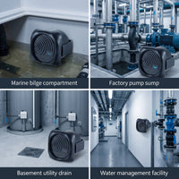 Marine-Grade Water Alarm Unit Compact Water Alarm with Mounting Bracket Audible Low-Profile for Boat Owners, Boaters, Bilge, Boats
