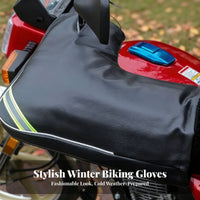 2 Pieces Windproof Motorcycle Handlebar Gloves Fleece Lined Motorcycle Handlebar Muffs Easy Installation for Outdoor Commuting