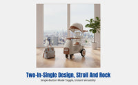 2-in-1 Pushchair & Ride-On Walker, Multifunctional, Music Steering Wheel, For Children, Home Playground
