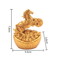 Rearing Horse Figurine Compact Size Medallion Horse Statue Feng Shui Home Decor Item for Cabinet