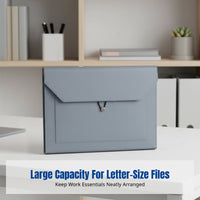 Letter-Size Large Capacity Document Bag, Business Briefcase, 3D Storage Organizer, Notebook Laptop Case, Button Closure,
