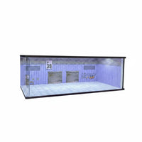 1:64 Garage Diorama with Lights 1/64 Car Display Box Dustproof Diecast Car Display Case for Desk, Shelf