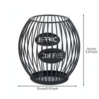 Nordic Coffee Pod Holder opening Top Design Coffee Capsule Storage Basket Large Capacity Metal Wire Capsule Organizer for Kitchen Counter, Office