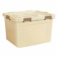 Thickened Plastic Organizer Box with Lid, Large Capacity Storage Bin, Clothes, Toys, Stackable, Dustproof, Multi-Use