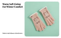 Kids Cartoon Gloves Windproof children's Warm Gloves Non-Slip Fleece-Lined Kids Mittens for Girls, Young Children, Outdoor, Cold Weather, Daily Wear