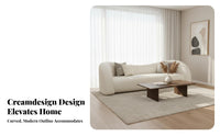 Curved Boucle Sofa Modern aesthetic Upholstered arched form Loveseat space-efficient Size Living Room Furniture for Homeowners, Reception Area, Small Spaces, Bedroom