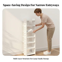 Space-Saving Multi-Layer Shoe Rack Adjustable Shelves Narrow Shoe Vertical Organizer Easy Assembly Household Storage Sturdy for Apartment Dwellers, Homeowners, Small Areas, Entryway, Hallway, Bedroom