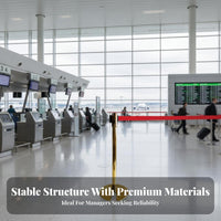 Heavy-Duty Base Retractable Belt Stanchion Anti-Slip Bottom Belt Barrier Post Easy Assembly Queue Line Pole Long-Lasting Construction for Security Personnel, Event Organizers, Business Owners