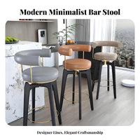 Rotating Wooden Stool with Woven Seat full Wood Bar Chair mid-centuryera Modern Design Home Seating Built-in Footrest for Restaurant Owners, Homeowners, Interior Designers, Kitchen Island, Cafe, Dining Area