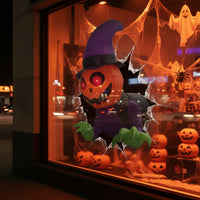 Whimsical Inflatable Ghost with Witch Hat Cute Halloween Inflatable Ghost Adorable Decoration Playful for Homeowners, Retailers, Window Display, Storefront, Indoor