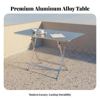 Aluminum Cafe Illuminated Table Luxury Restaurant Table Minimalist Design Commercial Furniture for Business Owners, Interior Designers, Bar, Diner