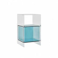 Transparent Design Clear Acrylic End Table Minimalist design See-Through Accent Table Space-Saving Nightstand Easy to Clean for Apartment Dwellers, Homeowners, Interior Designers, Small Spaces, Dorm Room, Office, Entryway