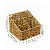 Woven Organizer Basket Rustic Style Rectangular Organizer Basket
