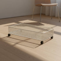 Movable Under Sofa Storage Storage Unit Space Saving Drawer Design Storage Basket Lockable Wheels Pull-out Basket Storage Unit Mesh Design for Children, Living Room