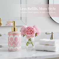 Luxury Ceramic Lotion Dispenser Bottle for Hand Soap, Shampoo, Shower Gel - Press Pump Bathroom Decor