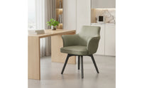 Eco Leather Upholstered Chair with Swivel Base Padded Swivel Chair with Armrests Comfy Armchair Ergonomic for Vanity