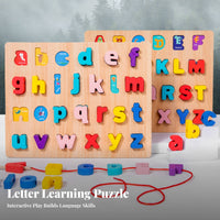 Sturdy Wood Wooden Alphabet Game Board Early Education Wooden Alphabet Number Game Learn Through Play for Preschoolers, Toddlers