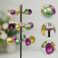 Colorful Three-Tier Wind Rotator Outdoor Garden Rotator with Stake Decorative Kinetic Sculpture Sturdy for Homeowners
