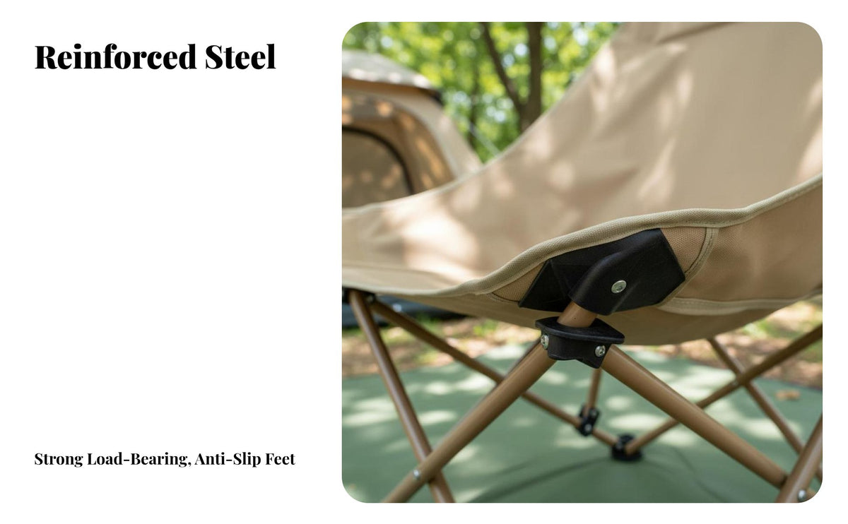 High rearrest Lowsilhouette Moon Chair Foldable Design Outdoor Furniture Lightweight Portable Seating rapid-folding for Campers, Beachon-the-on-the-moveers, Camping, Picnics, Beach, rearyard