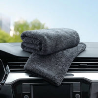 60x90cm Car Drying Towel with Microfiber Cloths, Highly Absorbent Drying Towel for Detailing, 32-Ply Twisted Yarn Cloth, Dark Gray