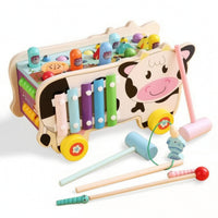 Early-Learning Pounding Bench with Hammer Rainbow Shape Sorter with Pegs Colorful Wooden Shape Sorter Easy-to-Hold for Toddlers, Kids, Daycare