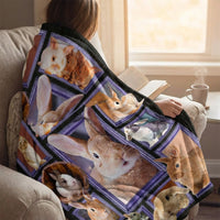 Easter Rabbit Blanket Bunny Decor Throw Blanket Super Warm Soft Plush Lightweight Fleece Flannel Animals Blanket Rabbit Gifts for Women Girls Boys Men Kids for All Season Couch Bedding
