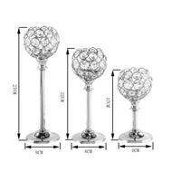 3 Pieces Table Centerpiece Mini Crystal Candle Holder Elegant Crystal Candle Holder Romantic Home Decor for Wedding, Party, Living Room
