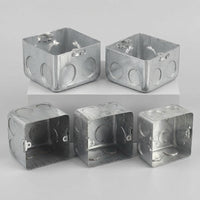 Junction Box for Electrical Installation, Galvanized Metal Electrical Junction Box, Multi-Gang Electrical Box with Knockouts, Flush Wall Mount