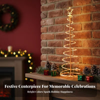 Wireless Controller Control Spiral Christmas Tree Light Flashing Modes Lighted Spiral Christmas Tree Easy Setup Waterproof for Business Owners, Tech Enthusiasts, Outdoor, Garden, Yard, Porch