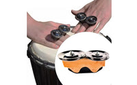 Finger Tambourine Wooden Mini Tambourine Compact Hand Bell Percussion Instrument for Percussionists, Drummers