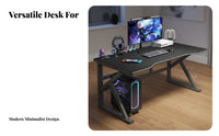 Sturdy & Stable Modern Student Writing Desk Easy Assembly Gaming Desk Thickened Desktop Ergonomic Gaming Station Waterproof & Scratch Resistant for Students, Teens, Gamers, Bedroom, Study Room, Small Areas