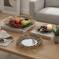 Luxury Wavy Multi-tier Fruit and Dessert Stand for Living Room Coffee Table