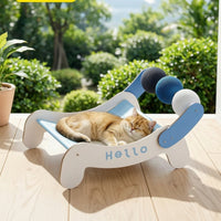 Breathable Elevated Cat Bed Comfortable Pet Suspended Bed with Wooden Frame Modern Cat Suspended Bed with Wooden Frame Washable for Cats
