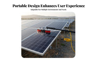Double Use Photovoltaic Panel Cleaner Portable Solar Panel Cleaning Brush Adjustable Length Water Fed Pole Brush Lightweight Design for Homeowners, Professional Cleaners, Maintenance Personnel, Rooftops, Commercial Buildings