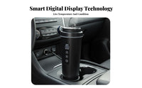12V Heating Cup 304 Stainless Steel Liner Vehicle Electric Kettle 24-Hour Insulation Car Heating Mug for Commuters, Truckers, Road Trips, Camping
