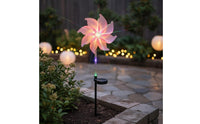 Solar Powered Garden Stake with Pinwheel Outdoor Solar Pinwheel Lights Weather-Resistant Garden Stake for Pathway