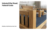Chinese Arhat Bed Sturdy Solid Wood Arhat Bed Space Saving Elm Wood Foundation Daybed for Homeowners, Hotel Owners, Living Room, Small Areas, Bedroom