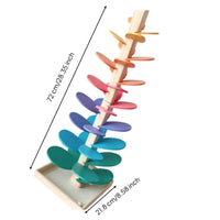 Layered Wooden Music Tree Toy Spiral Wooden Music Tree Smooth Painted Leaf Ramp Toy Colorful