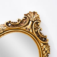 Gold Classical Oval Decorative Wall Mirror with Ornate Pattern