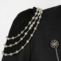 Fantasy Theatrical Cloak Men, Fancy Dress Hooded Cape, Costume Cloak Chain Embellished, Medieval Cloak for Theatrical Productions