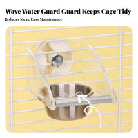 Parrot Feeding Dish with Spatter Guard Clear Construction Birds Food and Water Dish Removable Bowls Stainless Avian Bowl Set for Cockatiels