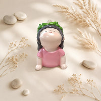 Stretching Silhouette Figurine Pink Outfit Cartoon Stretching Figurine Compact Home Decoration