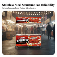 Rustproof Foldable Vending Cart Multi-Purpose Foldable Food Cart Heavy Duty Street Vendor Trolley Space Saver for Small Business Owners, Entrepreneurs, Crafters, Festivals, Trade Shows