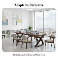 Library Reading Table Extra Wide Surface Large Multi-Person Workstation Thick Tabletop 2-Person Writing Table for Couples, School, Office, Living Room
